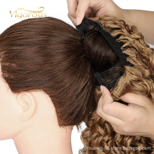 Easy Wear New Fashion Lowest Cheap Price For Women Natural Textured Afro Fiber Drawstring Curly Ponytail